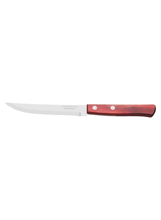 TRAMONTINA Tramontina Steak Knife with Wood Handle, 5-Inch Length, Red - Image 1