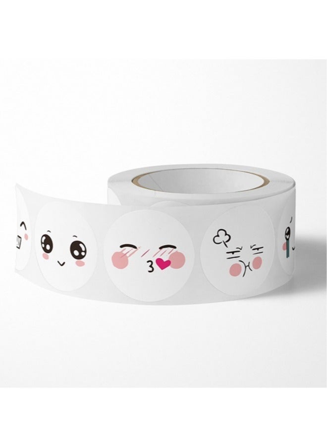 Round Shape Funny Expressions Sticker Roll Multicolor 500 Stickers 1 Inch 8 Classic Pattern - Image 4