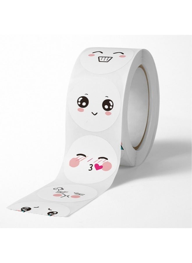Round Shape Funny Expressions Sticker Roll Multicolor 500 Stickers 1 Inch 8 Classic Pattern - Image 2