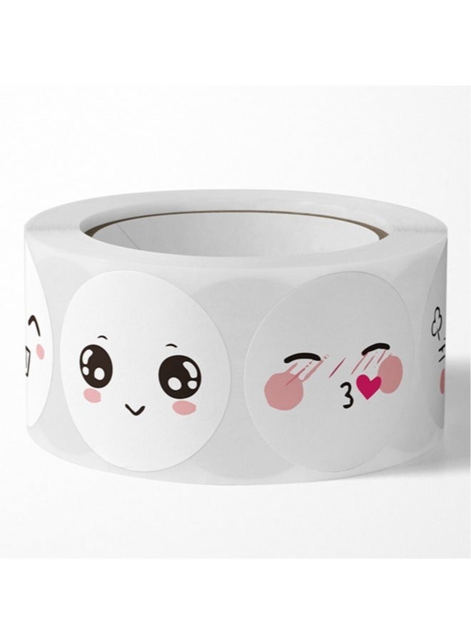Round Shape Funny Expressions Sticker Roll Multicolor 500 Stickers 1 Inch 8 Classic Pattern - Image 5