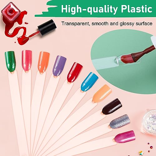 AHIER Nail Swatch Sticks, Swatch Sticks Nail Polish, Fan-shaped False Fake Nail Art Tips Sticks Polish Gel Salon Display Chart Practice Tool (200 Pack) - Image 2