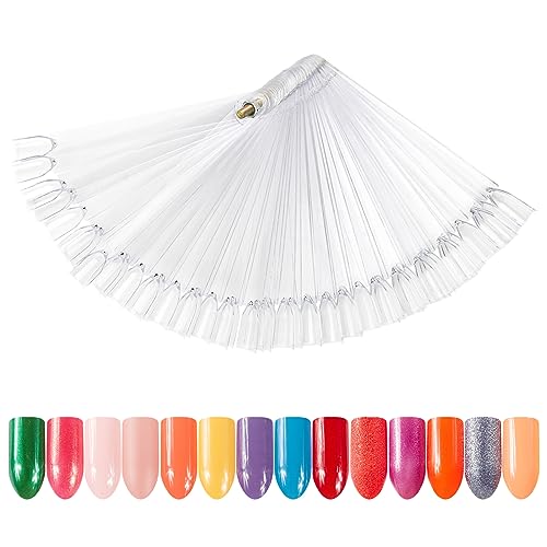 AHIER Nail Swatch Sticks, Swatch Sticks Nail Polish, Fan-shaped False Fake Nail Art Tips Sticks Polish Gel Salon Display Chart Practice Tool (200 Pack) - Image 4