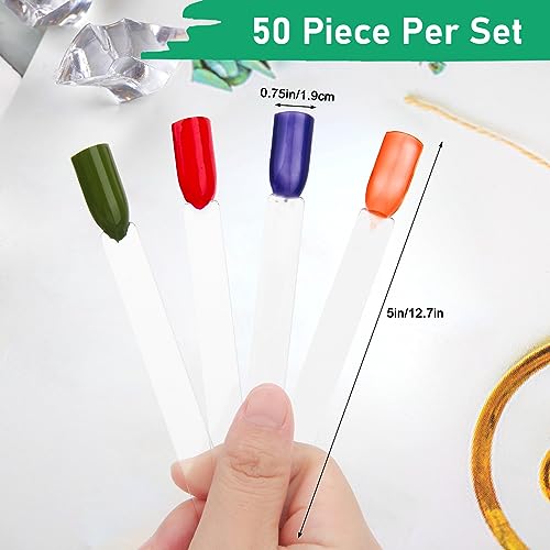 AHIER Nail Swatch Sticks, Swatch Sticks Nail Polish, Fan-shaped False Fake Nail Art Tips Sticks Polish Gel Salon Display Chart Practice Tool (200 Pack) - Image 3