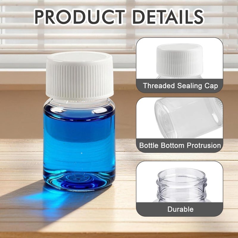 vipolish 12 PCS 15 ML 0.5 OZ Plastic Clear Bottles Empty Container with White Screw Cap Solid Powder Case Refillable Storage Holder Sample Jar for Dispense Different Items - Image 3