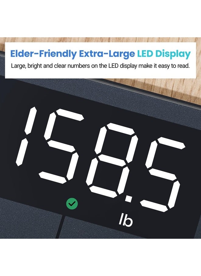 ETEKCITY - Scale for Body Weight, Digital Bathroom Scales for People, Most Accurate to 0.05lb, Bright LED Display & Large Clear Numbers, Upgraded Quality for the Elderly Safe Home Use, 400 lbs - Image 1