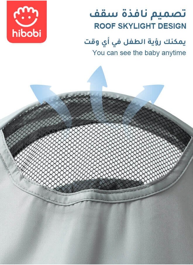 هيبوبي عربة أطفال خفيفة وقابلة للطي من Hibobi｜طي تلقائي بلمسة واحدة｜مقعد قابل للاستلقاء｜مظلة واقية من الشمس｜عجلات ممتصة للصدمات｜حزام أمان بخمس نقاط｜مناسبة من 0 إلى 4 سنوات  - Image 5
