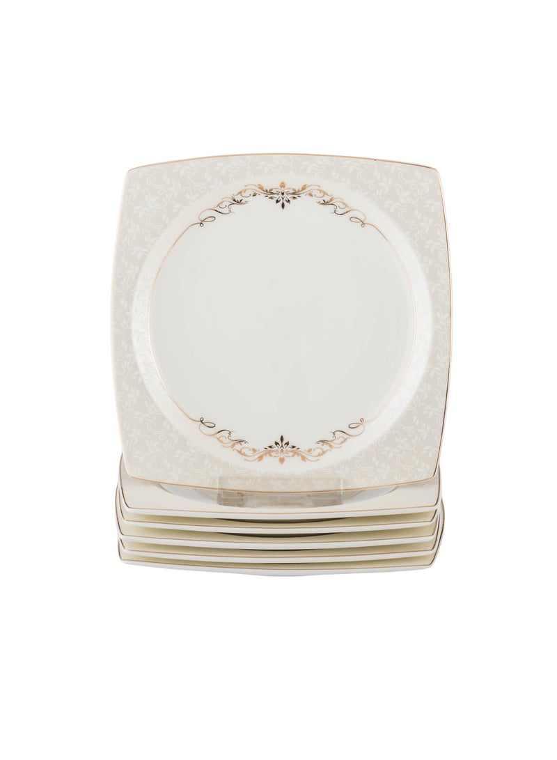 Dania Set of 6 pure white porcelain dessert, fruit and breakfast plates - Image 2