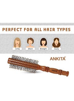 Ankita Wooden Hair Brush with Nylon Bristle AllPurpose Colors May Vary (B18) by Chhavi Creation  - Image 4