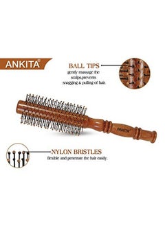 Ankita Wooden Hair Brush with Nylon Bristle AllPurpose Colors May Vary (B18) by Chhavi Creation  - Image 5