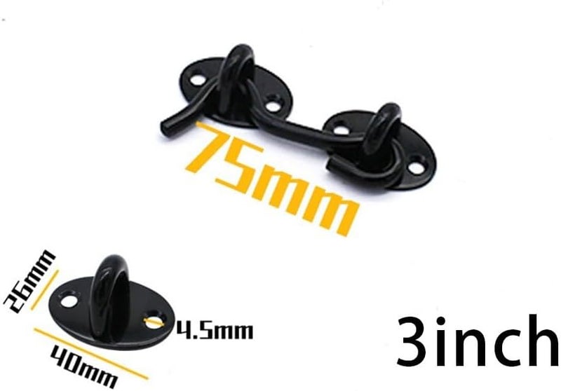 خطاف حظيرة من الفولاذ المقاوم للصدأ مقاس 3 بوصات مع مزلاج قفل صامت لباب بوابة السقيفة - Image 4