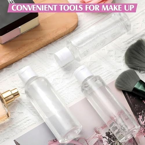 Hian Empty Clear Plastic Travel Bottles | 100ml, Pack of 6 (14x4 cm) | BPA-Free, White Flip Caps, Leakproof Design | Compact, Travel-Friendly, Easy to Use | Perfect for Toiletries, Sanitizers, Lotions - Image 4