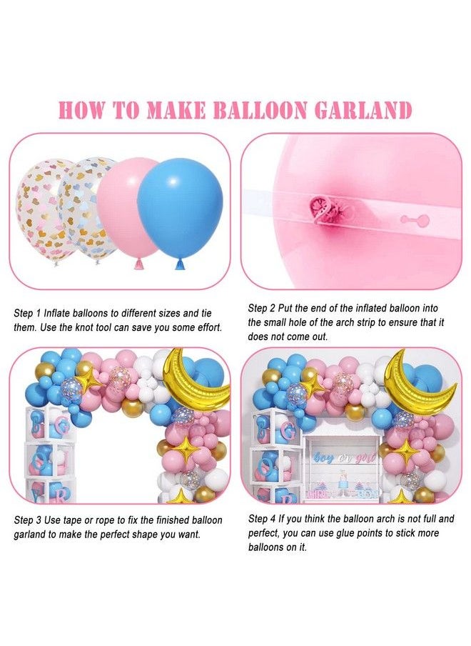 Amandir 134Pcs Baby Boxes Gender Reveal Balloon Decorations Pink And Blue Balloon Arch Kit Baby Boxes With Letters(Az+Baby Boy Girl?) For Baby Shower Birthday He Or She Gender Reveal Party Supplies  - Image 5