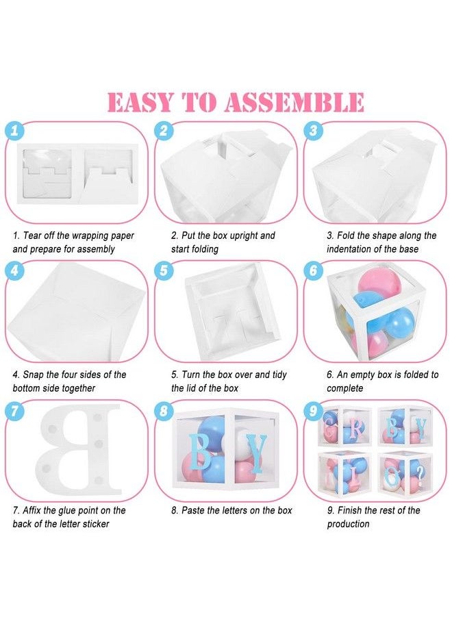 Amandir 134Pcs Baby Boxes Gender Reveal Balloon Decorations Pink And Blue Balloon Arch Kit Baby Boxes With Letters(Az+Baby Boy Girl?) For Baby Shower Birthday He Or She Gender Reveal Party Supplies  - Image 4
