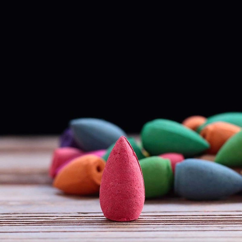 L!GHTUP LGHTUP Backflow Incense Cones 100 Pcs Mixed Natural Scents Apple Rose Lily Tulips Rosemary Lavender Sandalwood and More Backflow Cone - Image 3