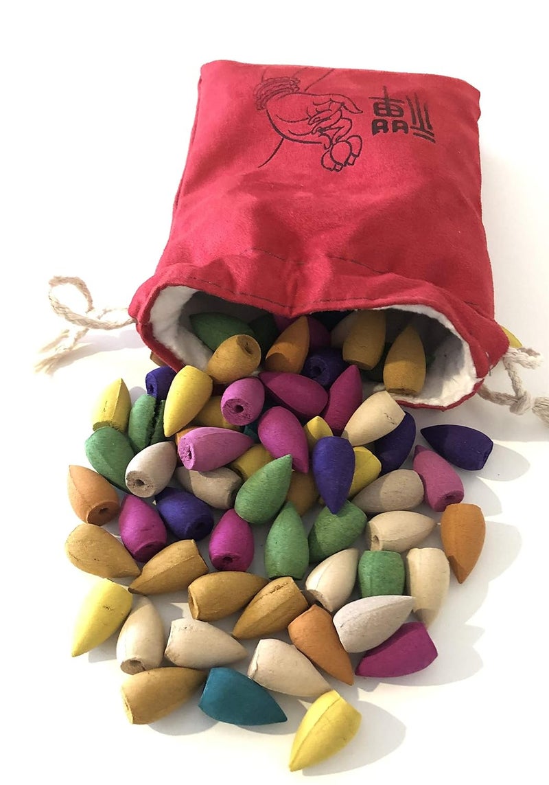 L!GHTUP LGHTUP Backflow Incense Cones 100 Pcs Mixed Natural Scents Apple Rose Lily Tulips Rosemary Lavender Sandalwood and More Backflow Cone - Image 1