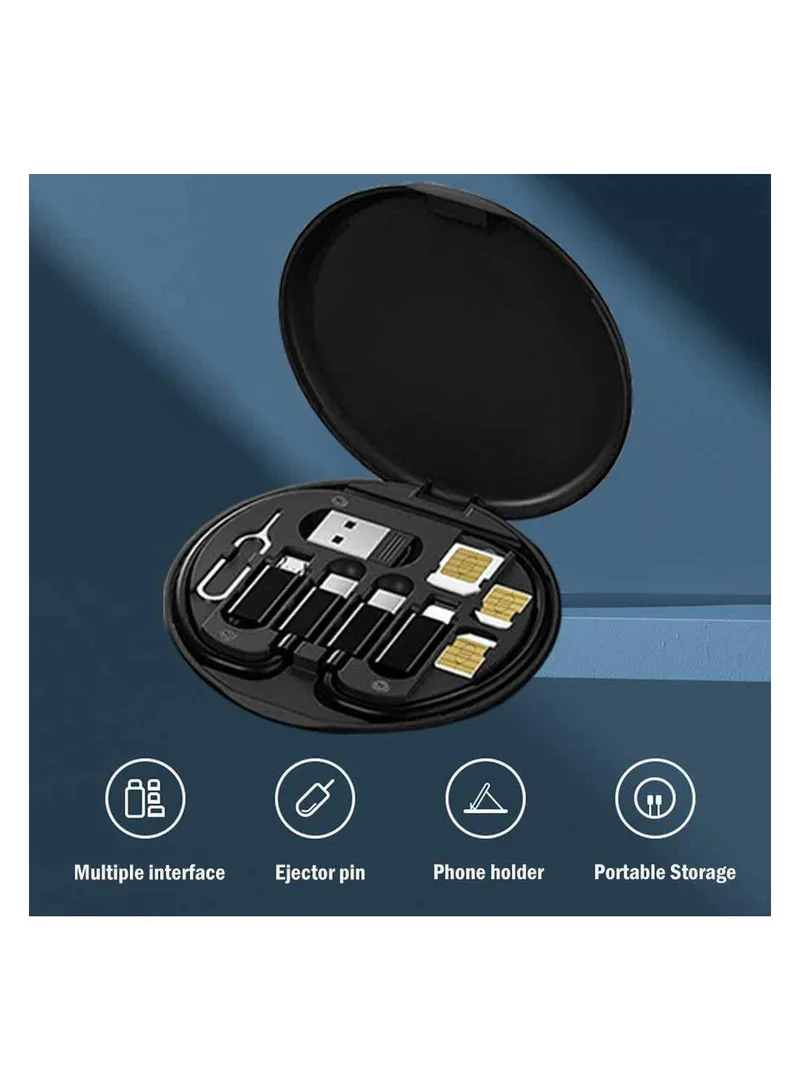 Memorii HESIMING Multi Charging Cable Adapter Kit,USB C to Micro USB/Lightning/USB A Cable Convertor Adapter Kit Can Use as Phone Holder(Black)