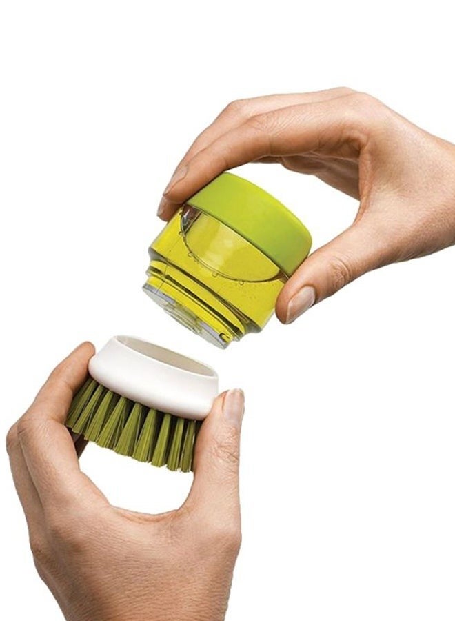 فرشاة توزيع الصابون، فرشاة أطباق خضراء/بيضاء مع موزع صابون، فرشاة تنظيف المطبخ لغسل الأطباق، فرشاة تنظيف الأطباق مع حامل صينية التنقيط، لتنظيف المقلاة، القدر، الحوض - Image 4