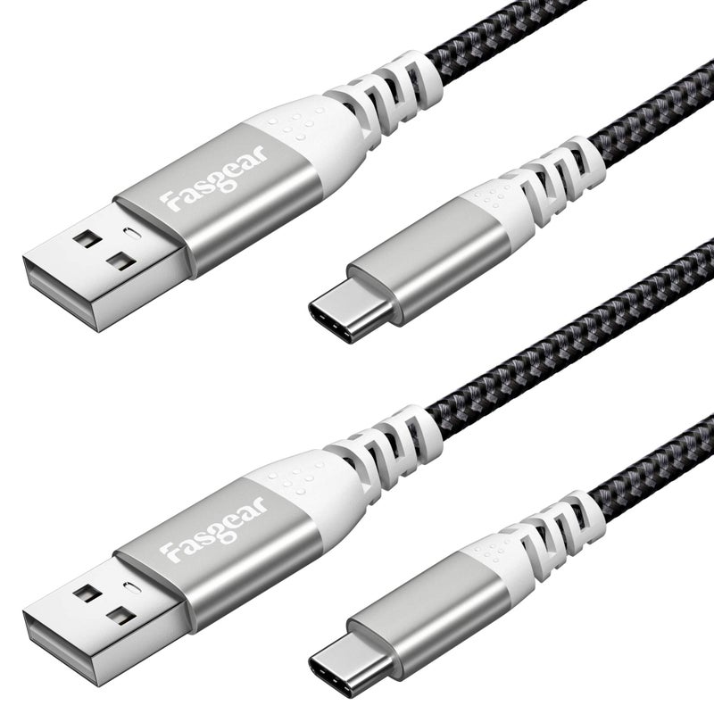 Fasgear 5m USB-C Cable, 2-Pack 16.5ft Super Long Fast Charging USB 2.0 Type-C Cords for Galaxy S10 S20 Ultra, Pixel 4 XL, LG, Switch (Black) - Image 1