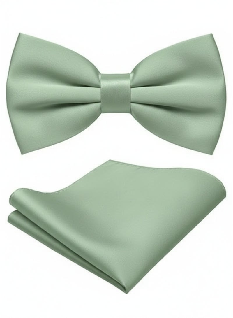 Men's Solid Satin Tie and Pocket Square Set – Elegant Formal Necktie - Image 1