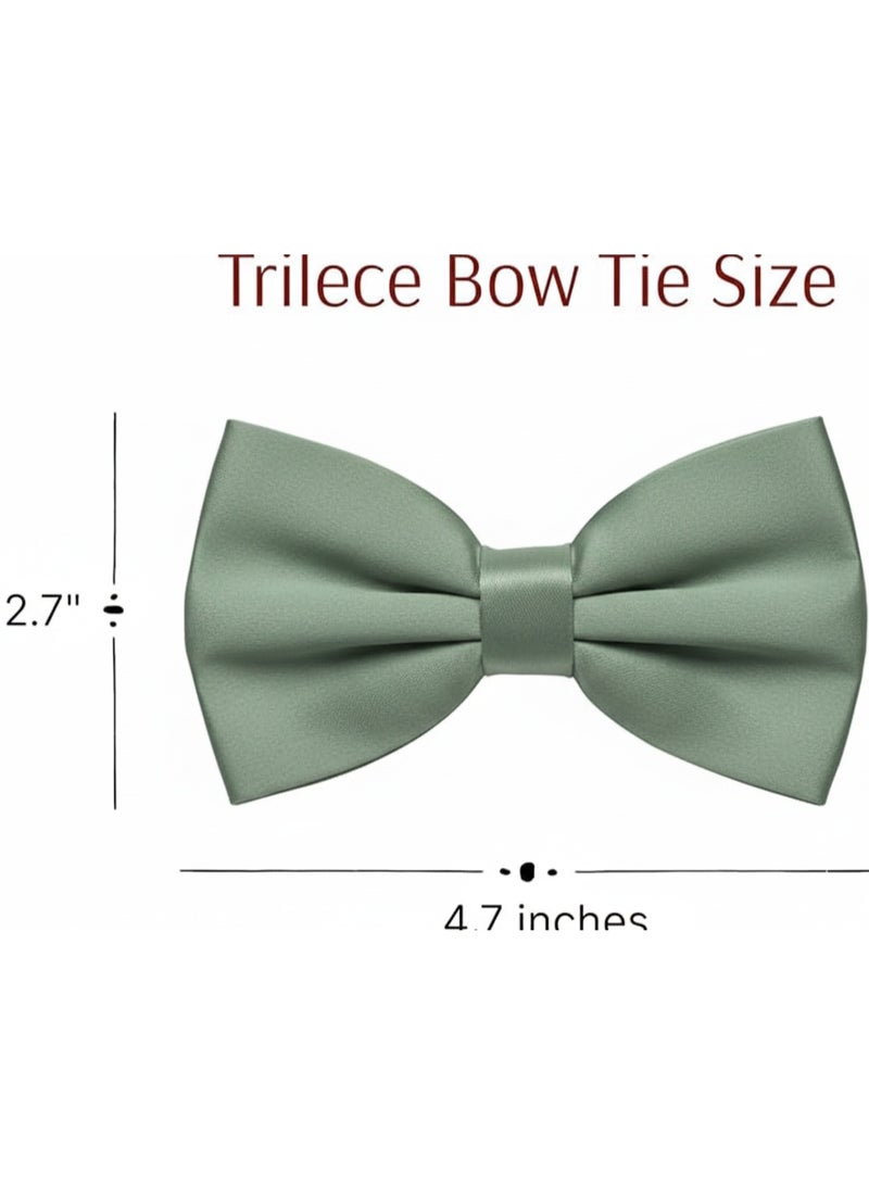 Men's Solid Satin Tie and Pocket Square Set – Elegant Formal Necktie - Image 3