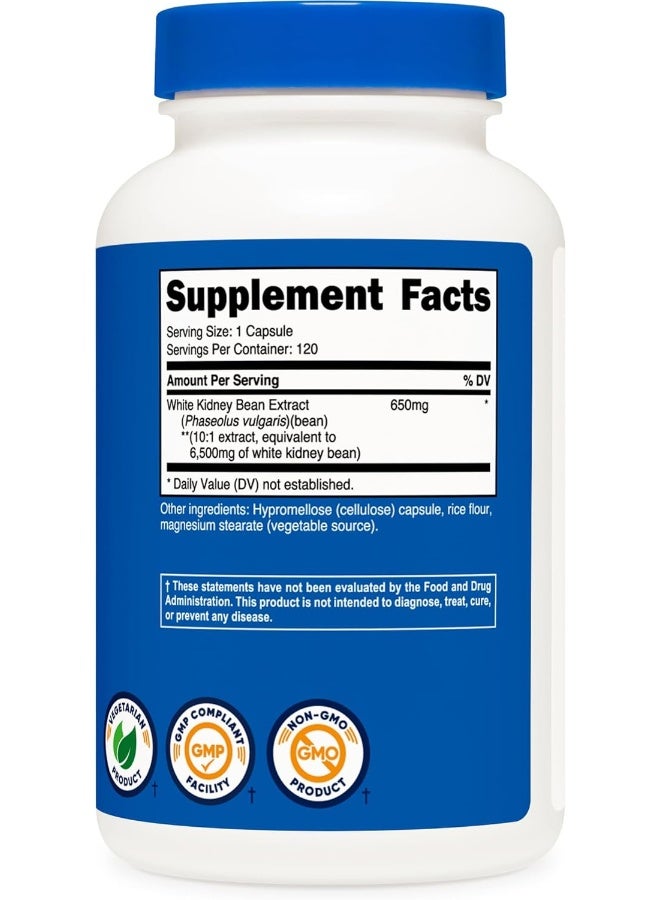 Nutricost White Kidney Beans Capsules 650mg 120 Capsules - Vegetarian Caps, Gluten Free and Non-GMO - Image 5