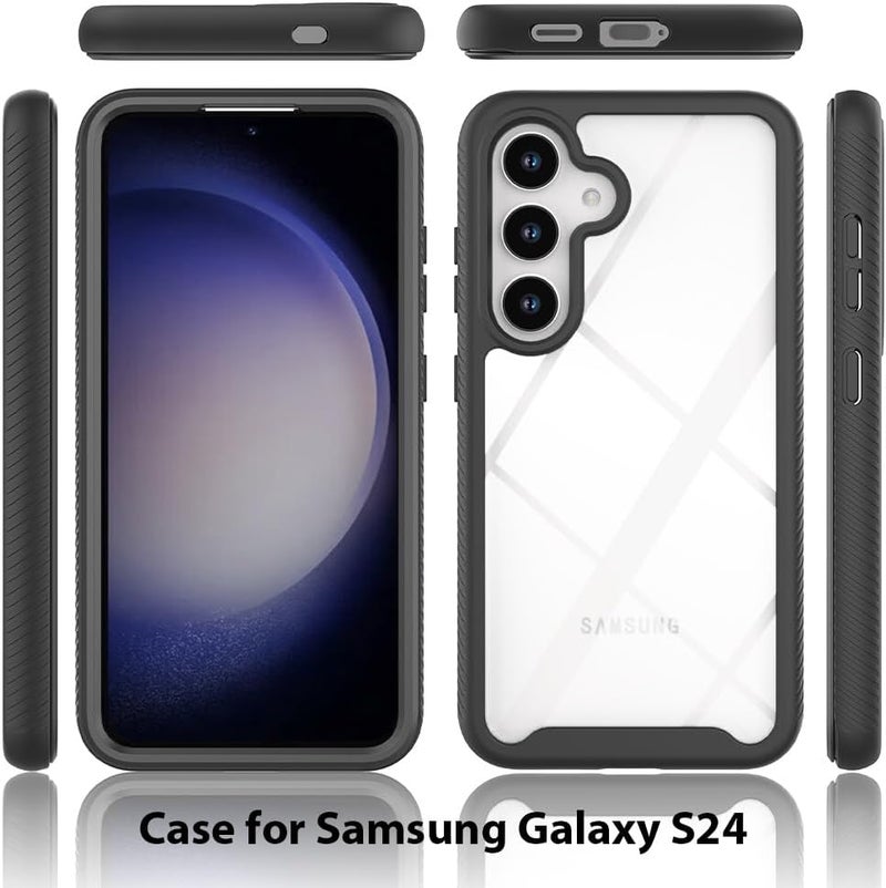 زيني غطاء لهاتف Samsung Galaxy S24 5G، حماية صدمات 360 درجة مع حماية شاملة وواقي شاشة مدمج، غطاء خارجي متين بإطار (أزرق داكن) - Image 2