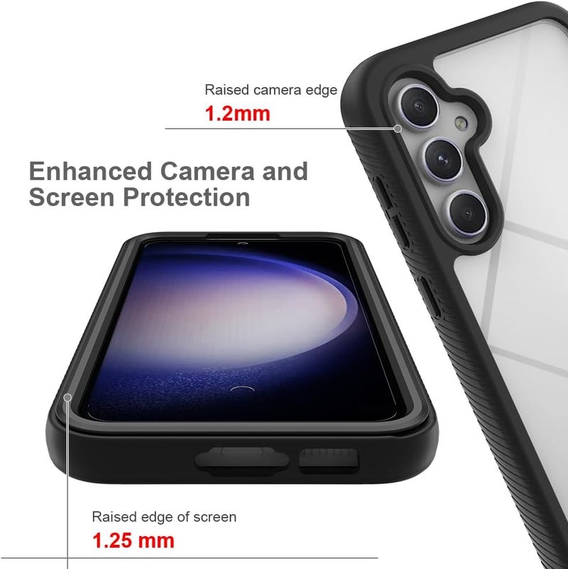 زيني غطاء لهاتف Samsung Galaxy S24 5G، حماية صدمات 360 درجة مع حماية شاملة وواقي شاشة مدمج، غطاء خارجي متين بإطار (أزرق داكن) - Image 3