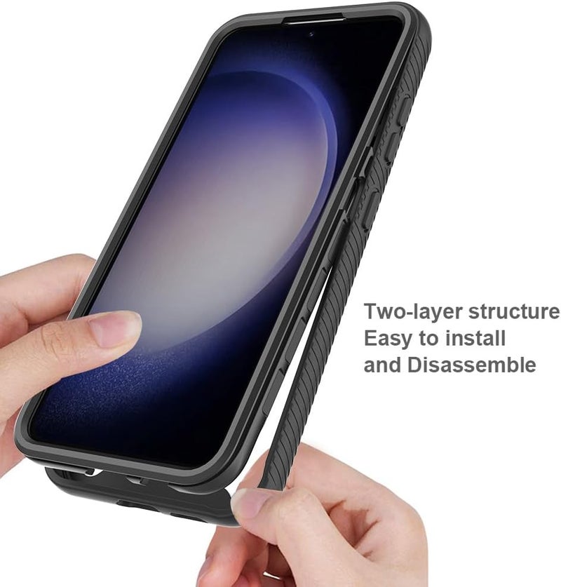 زيني غطاء لهاتف Samsung Galaxy S24 5G، حماية صدمات 360 درجة مع حماية شاملة وواقي شاشة مدمج، غطاء خارجي متين بإطار (أزرق داكن) - Image 5