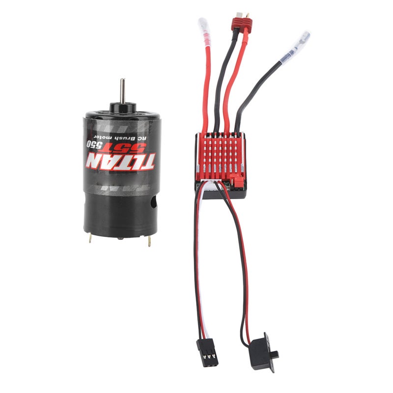 AZ 550 Brushed Motor 60A Brushed ESC Low Heat High Power Stable Performance - Durable Copper Windings Waterproof Speed Controller for 1/10 RC Truck RC Crawler Upgrades - Image 2