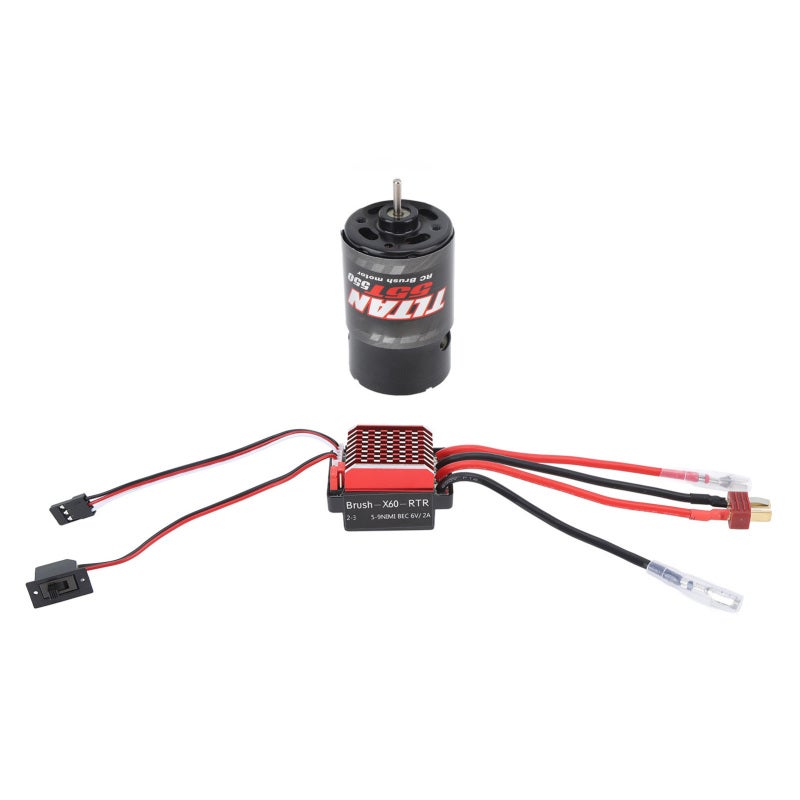 AZ 550 Brushed Motor 60A Brushed ESC Low Heat High Power Stable Performance - Durable Copper Windings Waterproof Speed Controller for 1/10 RC Truck RC Crawler Upgrades - Image 4