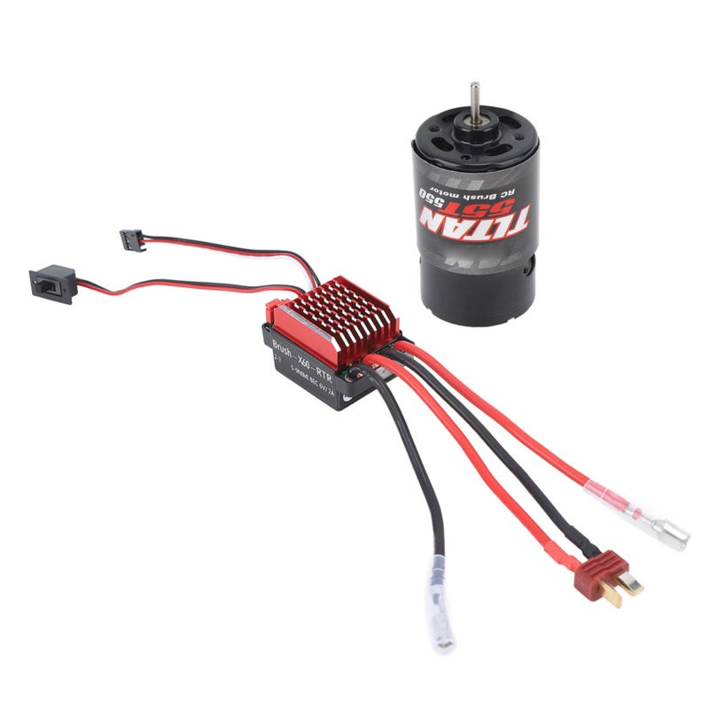 AZ 550 Brushed Motor 60A Brushed ESC Low Heat High Power Stable Performance - Durable Copper Windings Waterproof Speed Controller for 1/10 RC Truck RC Crawler Upgrades - Image 3
