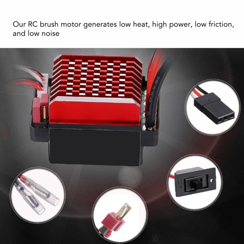 AZ 550 Brushed Motor 60A Brushed ESC Low Heat High Power Stable Performance - Durable Copper Windings Waterproof Speed Controller for 1/10 RC Truck RC Crawler Upgrades - Image 5