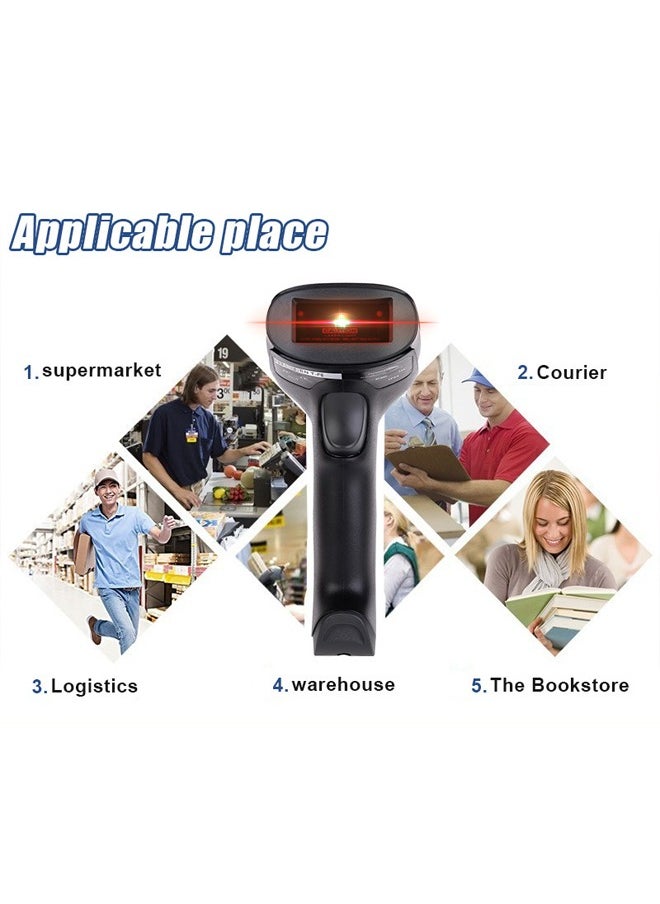 Generic - Barcode Scanner Wireless Handhold Barcode Reader QR Code Scanner USB Bar Code Scanner for Shop use Store,Supermarket, Warehouse - Image 1
