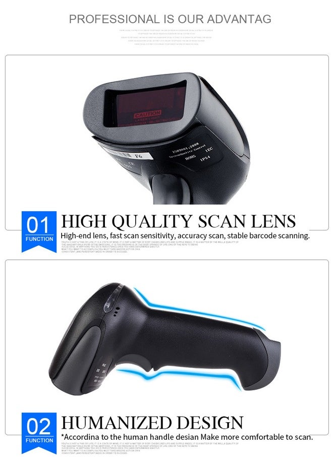 Generic - Barcode Scanner Wireless Handhold Barcode Reader QR Code Scanner USB Bar Code Scanner for Shop use Store,Supermarket, Warehouse - Image 1