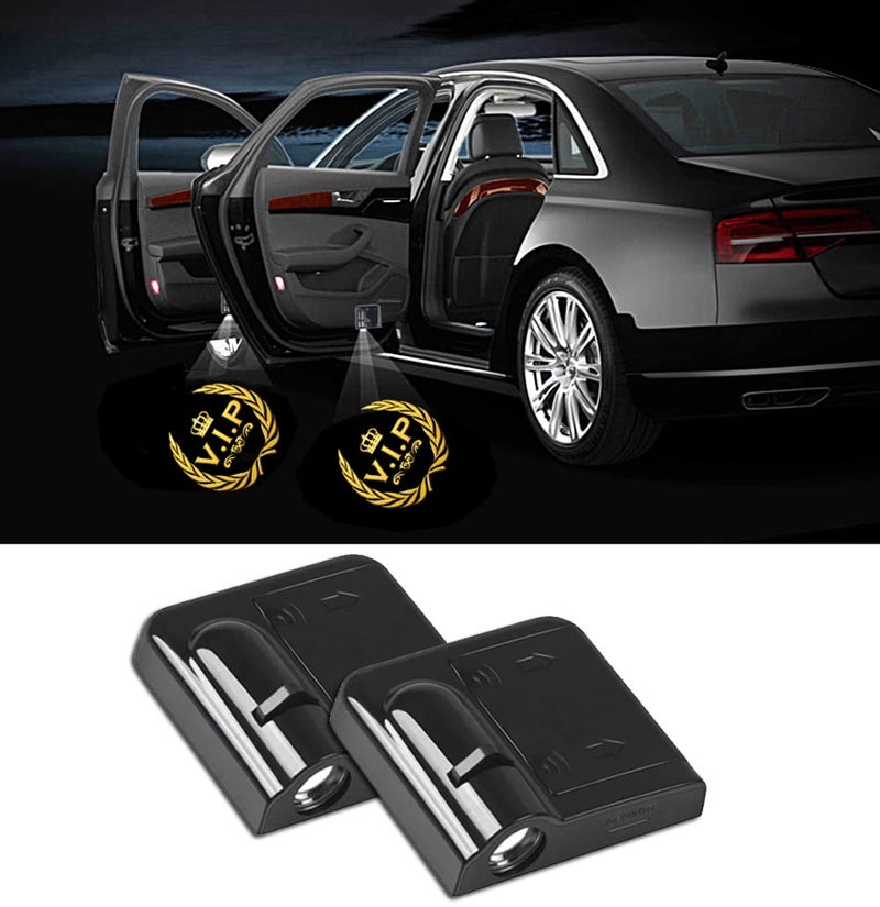 NewL 2 Pcs Led Car Door Welcome Light for Crown VIP Logo Symbol Projector Lights Ghost Shadow Light - Image 1