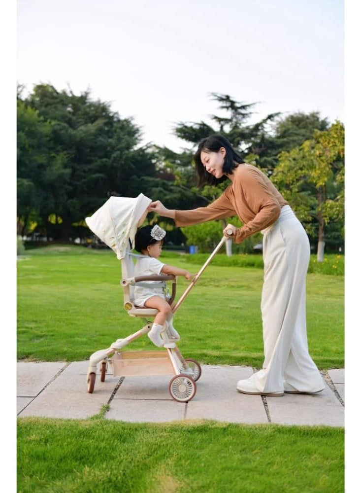 Lightweight Foldable Stroller with 360° Rotating Seat & Large Canopy - Ideal for Travel and Daily Commuting - Image 3