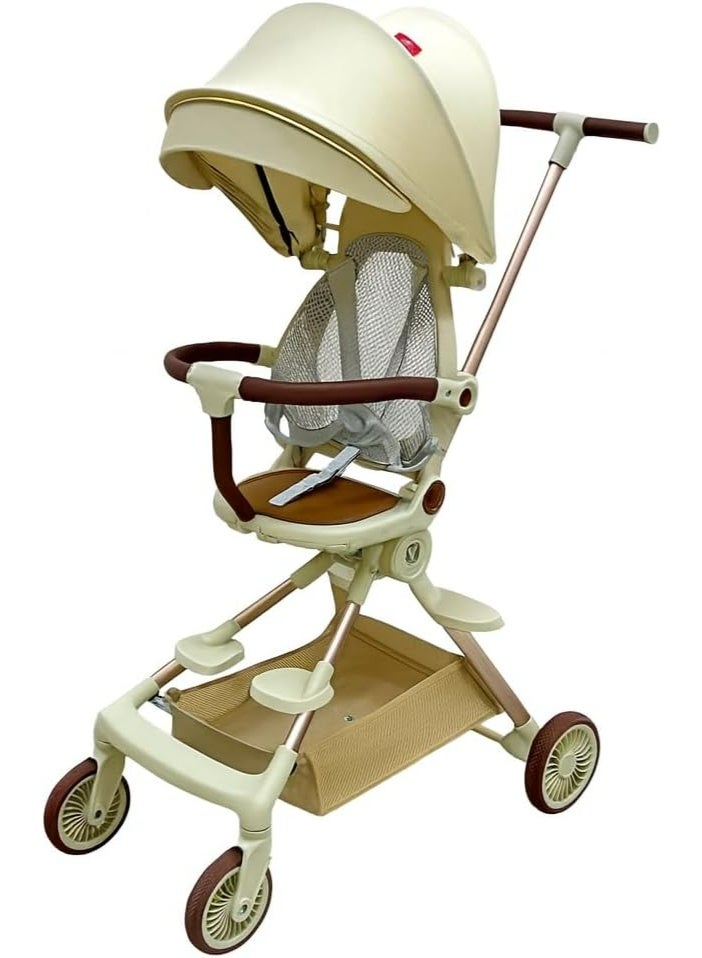 Lightweight Foldable Stroller with 360° Rotating Seat & Large Canopy - Ideal for Travel and Daily Commuting - Image 1