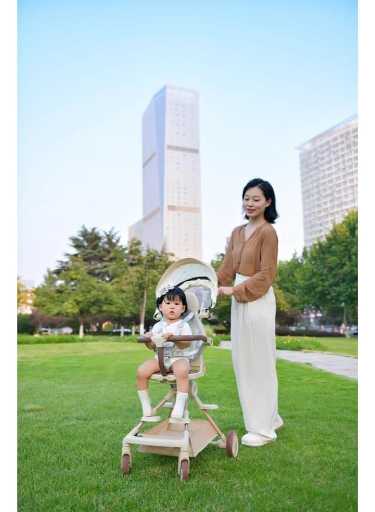 Lightweight Foldable Stroller with 360° Rotating Seat & Large Canopy - Ideal for Travel and Daily Commuting - Image 2