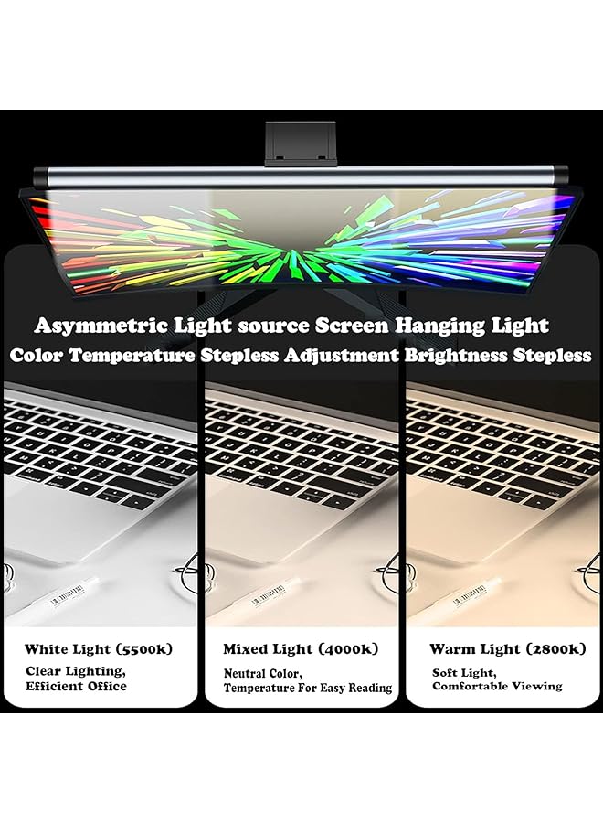 إيروريكس مصباح شاشة الكمبيوتر، شريط إضاءة شاشة العرض للعناية بالعين، مصباح شاشة يعمل بمنفذ USB مع مستشعر لمس بدون وهج الشاشة لمصباح مكتب ألعاب الكمبيوتر والمكتب - Image 2
