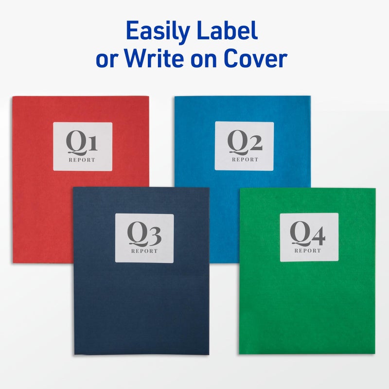 Avery Two Pocket Folders with 3 Prong Fasteners, Holds 70 Sheets, 25 Blue Folders (47975) - Image 2