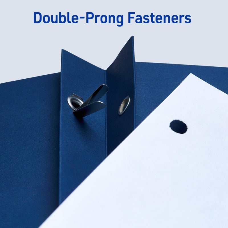 Avery Two Pocket Folders with 3 Prong Fasteners, Holds 70 Sheets, 25 Blue Folders (47975) - Image 4