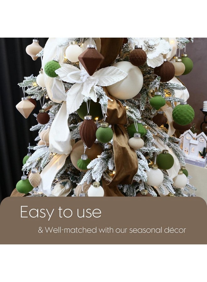 Sea Team مجموعة زينة كرات شجرة عيد الميلاد من سي تيم 25 قطعة، زينة معلقة، زينة بلاستيكية غير قابلة للكسر لشجرة عيد الميلاد، إكليل، زينة، 60 مم/2.36 بوصة، خريف البراري - Image 3