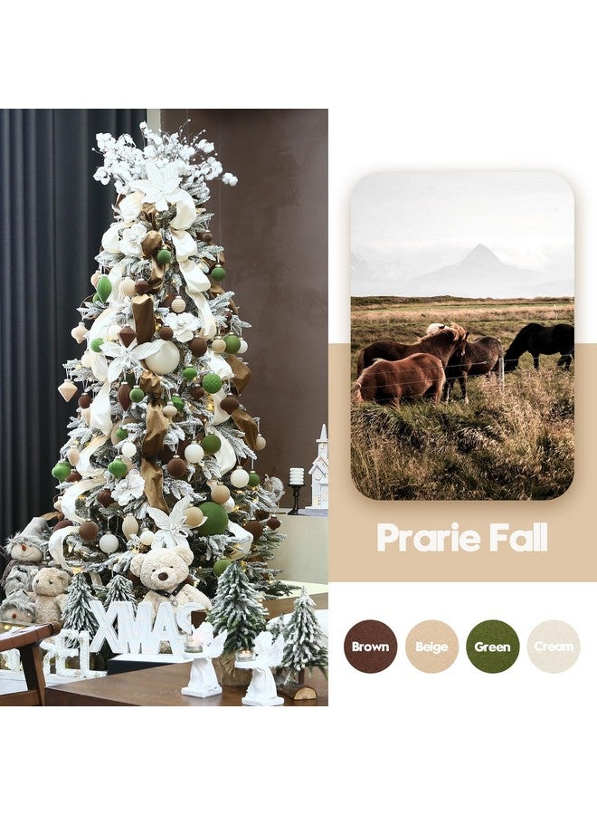 Sea Team مجموعة زينة كرات شجرة عيد الميلاد من سي تيم 25 قطعة، زينة معلقة، زينة بلاستيكية غير قابلة للكسر لشجرة عيد الميلاد، إكليل، زينة، 60 مم/2.36 بوصة، خريف البراري - Image 1