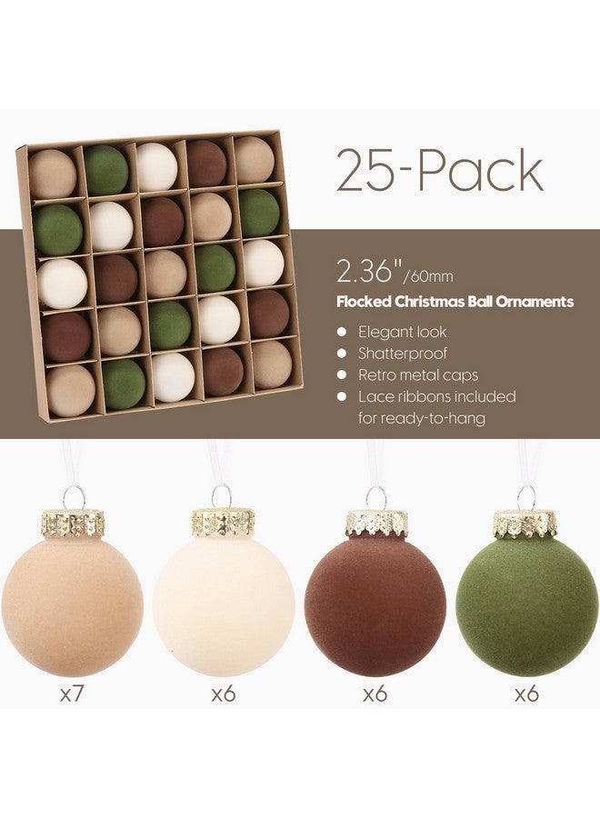 Sea Team مجموعة زينة كرات شجرة عيد الميلاد من سي تيم 25 قطعة، زينة معلقة، زينة بلاستيكية غير قابلة للكسر لشجرة عيد الميلاد، إكليل، زينة، 60 مم/2.36 بوصة، خريف البراري - Image 2