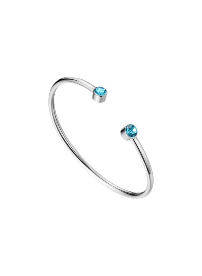 زنك سوار زينك النسائي من الفولاذ المقاوم للصدأ الفضي | ZFBG001SBL - Image 1