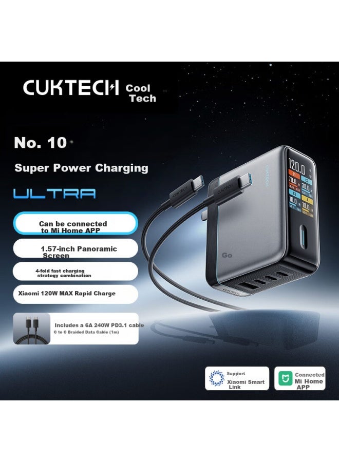 Cuktech Ultra 10 Super Power Charger, 120w/100w Four-port Fast Charging Set, Compatible With Mijia, Laptops, Apple, Xiaomi - Image 1