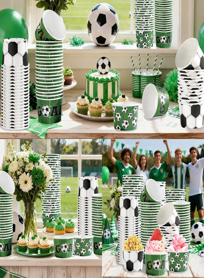 Greencian 120Pcs Soccer Ice Cream Cups Bowls 12 oz Disposable Soccer Paper Dessert Snack Bowls Sports Themed Food Yogurt Containers for Sports Birthday Party Decorations Supplies - Image 5