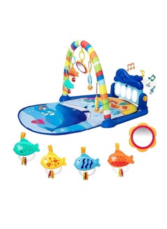 MUMS PLANET Piano Baby Play Gym Mat for Babies, Activity Playgym for Baby with 5 Hanging Toys & Rotatable Piano | Bedding Set Crawling Mat for Baby | Baby Play Gym for Baby 0 to 12 Months  - Image 5
