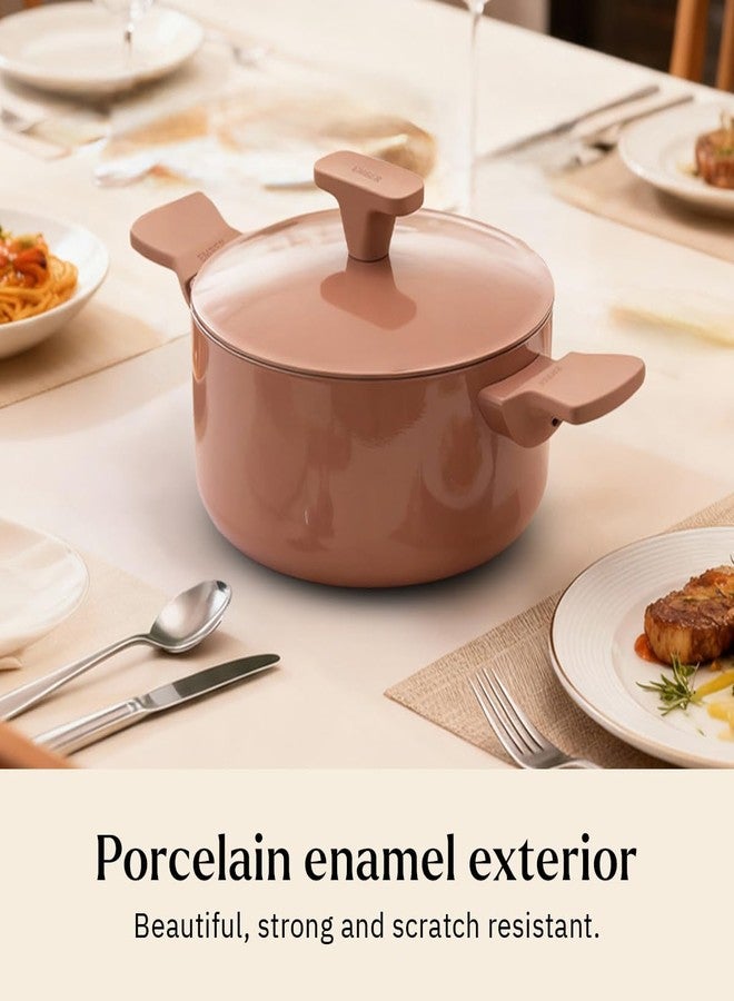 Ember Cookware قدر طهي سيراميك أرسيللا من إمبر كوكوير، 20 سم | 2.6 لتر، غير لاصق وغير سام، مع غطاء معدني | معتمد من هيئة المواصفات والمقاييس الهندية | أواني طهي سيراميك | قدر برياني | خالٍ من مركبات PFAS وPTFE | ضمان 5 سنوات | تيراكوتا - Image 5