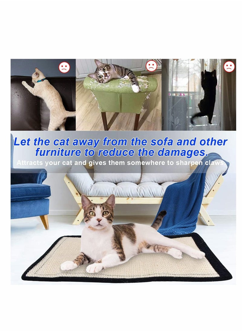 KASTWAVE - Cat Scratch Pad 2 Pcs Non Scratch Pads Couch Corner Kitty Scratching Bed Post Tree Ramp Cardboard Replacement, Sisal Thin Scratcher Mat with Velcro Pins Protecting Furniture Sofa Chair Desk Legs - Image 1